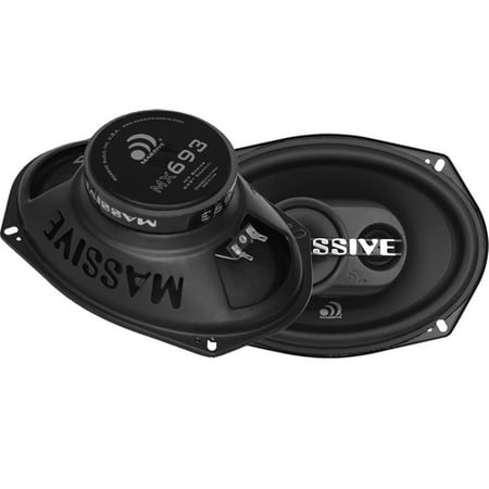 Massive Audio - MX Series 6-Inch x 9-Inch 3-Way Coaxial Speakers Pair - Black
