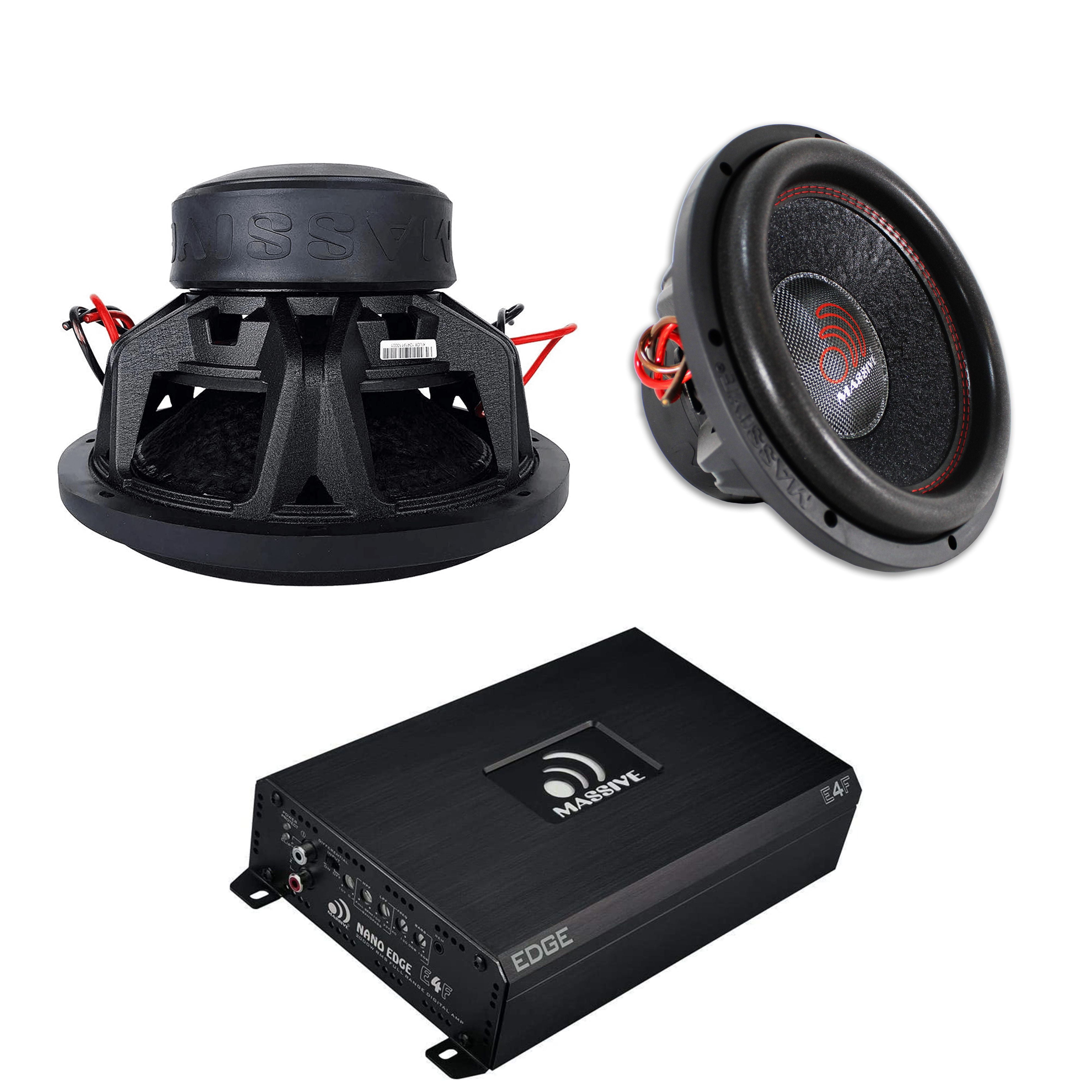 Massive Audio Monoblock 4000W Amplifier Class D W/ 2x 12" 4000W