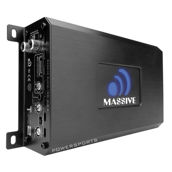 Massive Audio TX2 Trident Series Powersports 120-Watt-RMS X 2 At 4 Ohms 2-Channel Class AB Marine Amp With Bluetooth