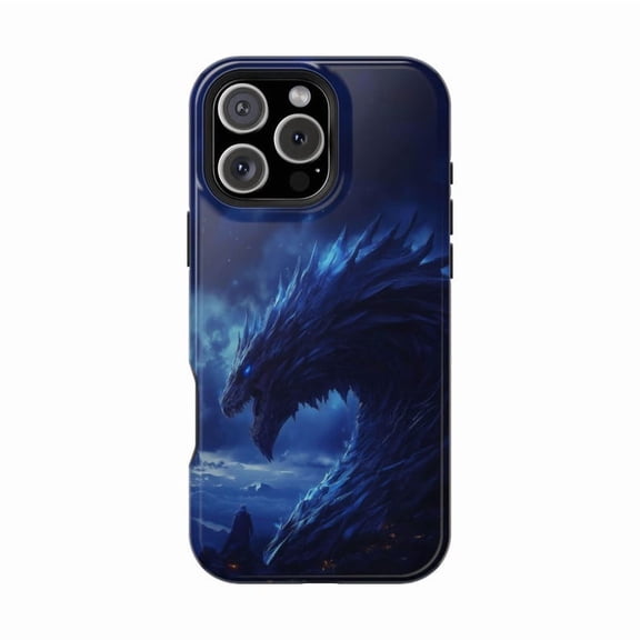Massive Blue Dragon Night Sky Mythical Creature Case for iPhone 17 16 15 14 13 12 11 Pro Max