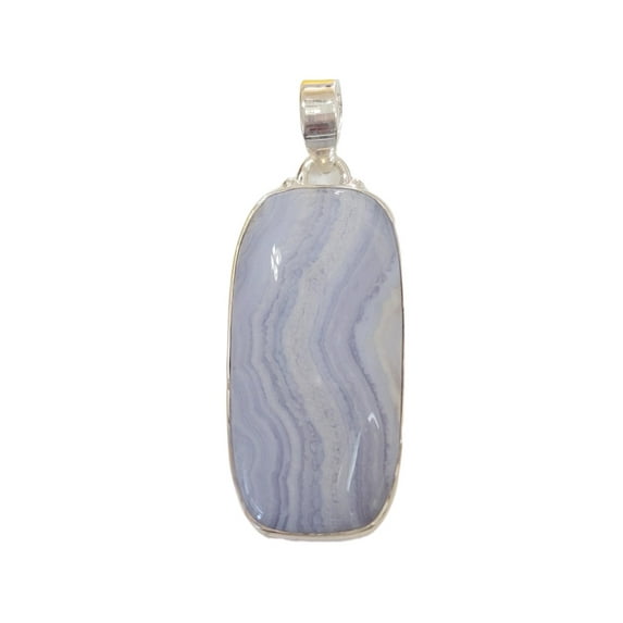 Massive Blue Lace Agate Pendant, Solid 925 Sterling Silver, Handmade Agate Jewelry, Blue Lace Agate Necklace Pendant, Big Pendant, Gift her