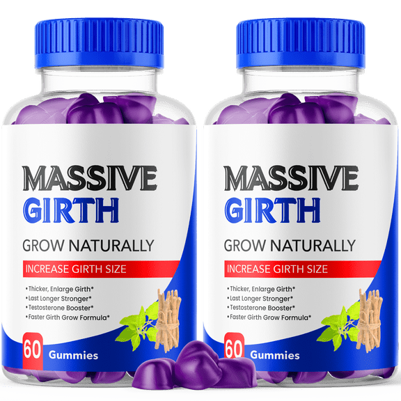 Massive Girth Gummies Advanced Formula All Natural Vitamin Supplement 120 Gummies