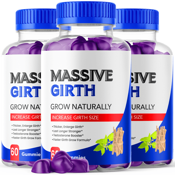 Massive Girth Gummies Advanced Formula All Natural Vitamin Supplement 180 Gummies