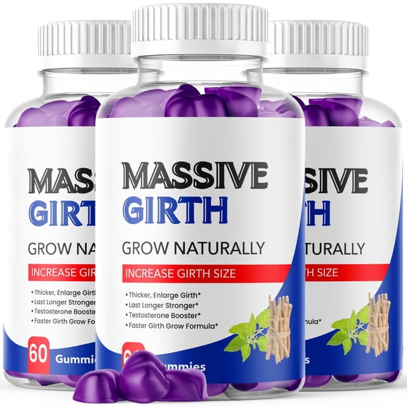 Massive Girth Gummies Advanced Formula All Natural Vitamin Supplement MassiveGirth (3 Pack)