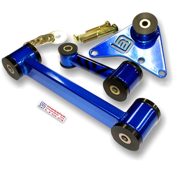 Massive Motor Engine Trans Mount 3 pc Set Compatible with Dodge NEON SRT 4 Turbo Solid Upper Lower 2.4 (Blue Pearl)