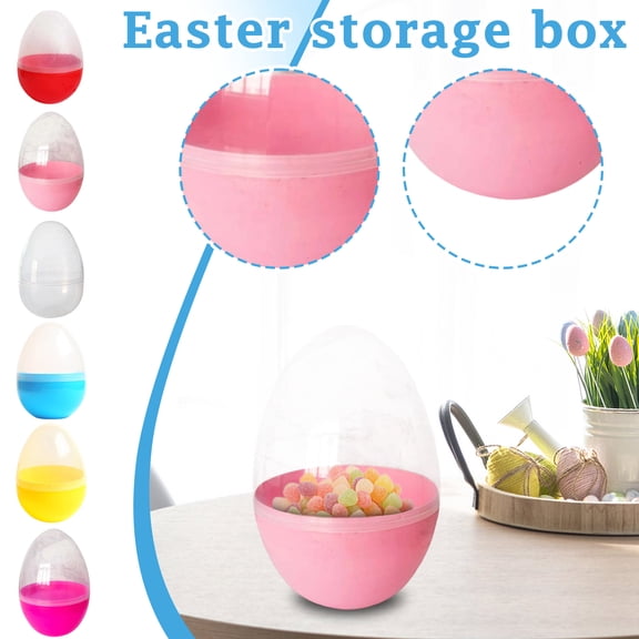 Massive Translucent Easter Eggs Colorful Bright Easter Eggs Perfect For Easter Hunt Surprise Assorted Colors Giant Fillable,D