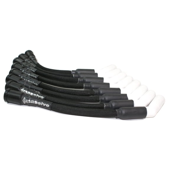 Massive XERAMIK Ignition Wires Compatible with Ford Godzilla 7.3 Gas Engine F 350 250 F53 Spark Plug Ceramic Cables Leads High Performance Low Resistance Racing Made USA V8 Econoline Cutaway E- Black