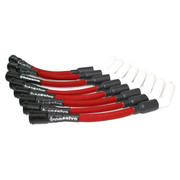 Massive XERAMIK Ignition Wires Compatible with Ford Godzilla 7.3 Gas Engine F 350 250 F53 Spark Plug Ceramic Cables Leads High Performance Low Resistance Racing Made USA V8 Econoline Cutaway E-Red