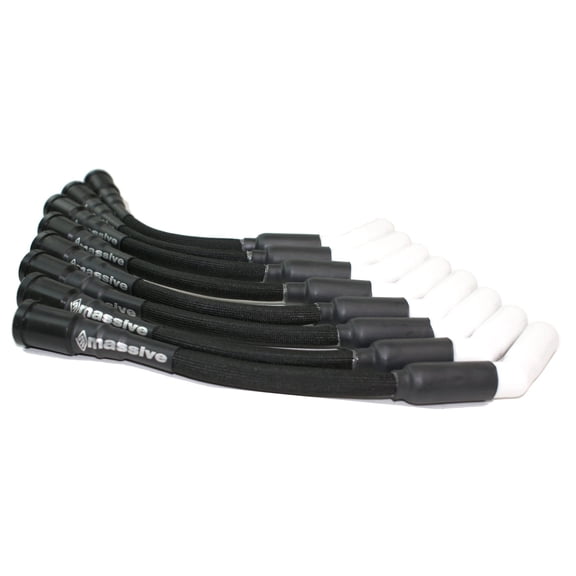 Massive XERAMIK Ignition Wires Compatible with Ford Godzilla 7.3 Gas Engine F 350 250 F53 Spark Plug Ceramic Cables Leads High Performance Low Resistance Racing Made USA V8 Econoline Cutaway E- Black