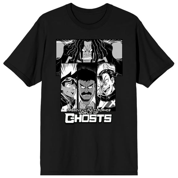 Massively Multiplayer World of Ghosts Characters Men's Black Short Sleeve Tee-Medium