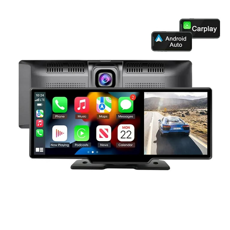 VVCAR MC25 Wireless CarPlay with 4K Dash Cam Front, 6.25 Touch