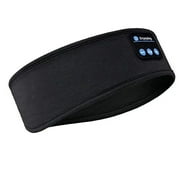 Masslatie Bluetooth Earphones Sports Sleeping Headband Elastic Wireless Headphones Music Eye Mask Wireless Bluetooth Headset Headband,Black