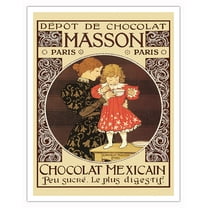 Masson Chocolate Depot (Dépot de Chocolat) - Mexican Chocolate - Vintage French Advertising Poster by Eugène Samuel Grasset c.1897 - Fine Art Matte Paper Print (Unframed) 11x14in