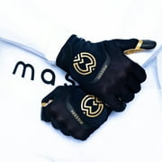 Massov EVO2 Men's Football Gloves, Black and Gold, Small