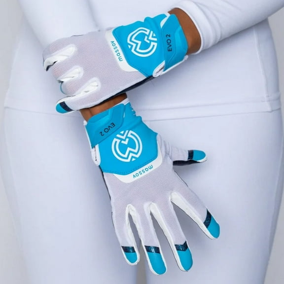 Massov EVO2 Women's Football Gloves, Blue Iridescent, Small