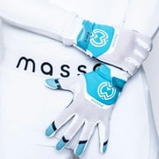 Massov EVO2 Youth Football Gloves, Blue Iridescent, Small