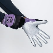 Massov EVO2 Youth Football Gloves, Purple and Silver, Small
