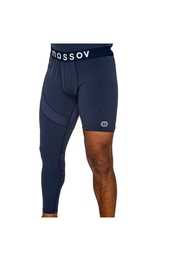 ProForm Men's Single Leg Athletic Tights (Right Leg Long), Navy, Large