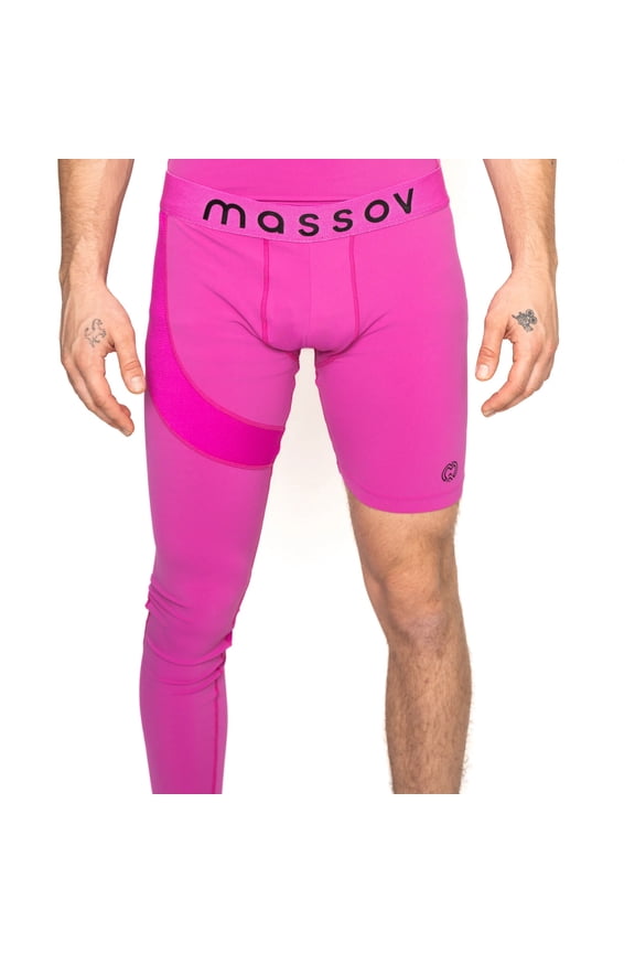 ProForm Men's Single Leg Athletic Tights (Right Leg Long), Purple, Medium