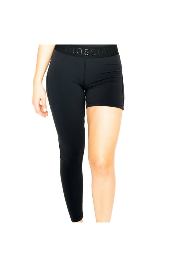 ProForm Youth Girl's Single Leg Mid-Waisted Leggings (Left Leg Long), Night Black, Medium