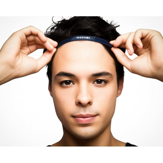 Massov Unisex Skinny Headband, Thin Hairband, Navy, for Men and Women