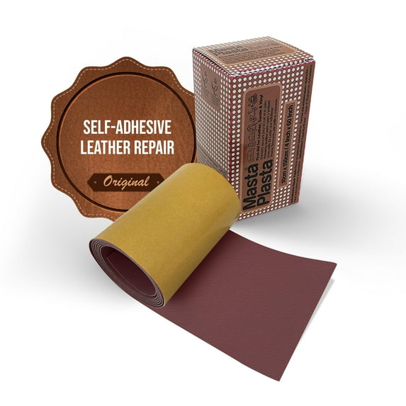 MastaPlasta Instant Leather Repair Tape RED 60 x 4 in (150cm x 10cm). Self-Adhesive Repair for Sofas, Chairs, Car Seats, Bags and More. Fast, Easy Upholstery Repair on a Roll