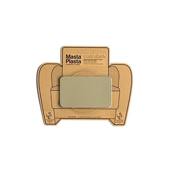 MastaPlasta Self-Adhesive Patch for Leather and Vinyl Repair, Medium, Beige - 4 x 2.4 Inch
