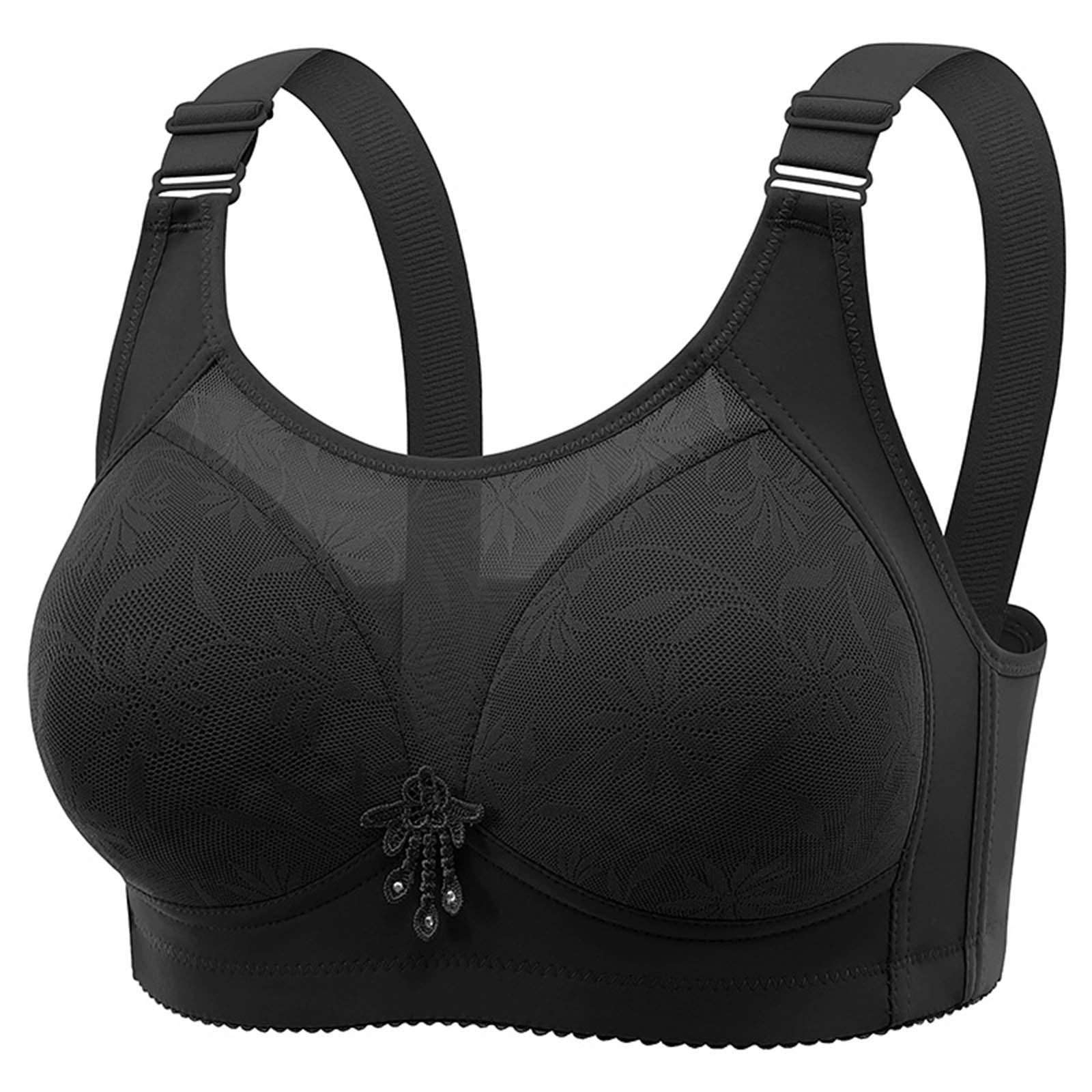 Form Bra Mastectomy Bra Invisible Pockets for Breast Forms Flower Embroidery ...