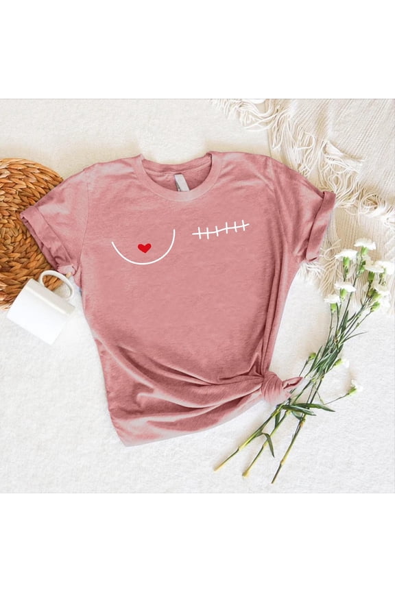 Mastectomy Heart T-Shirt: Breast Cancer Survivor Gift, Post Surgery Support SWEATSHIRT All Size S-5XL