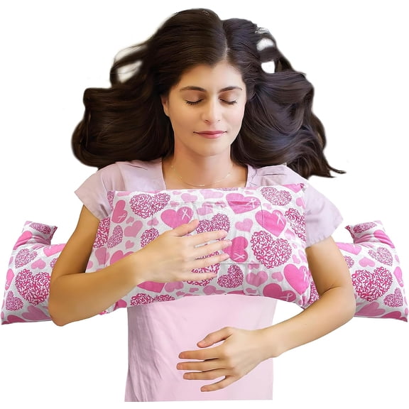 Mastectomy Pillow - Post Surgery Pillow,Breast Pillow with Pocket for Heart Pillow for Recovery Breast Reduction & Aaugmentation Patients Seatbelt Protection-Surgery Pillow Breast Cancer Gift
