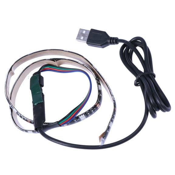 Masteelf 0.5m 5050 SMD Rope Light Waterproof RGB Flexible LED Strip Light with Manual Control USB Cable for TV Closet Outdoor Lighting