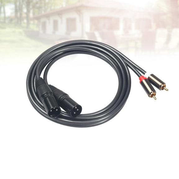 Masteelf 1.5m Dual Male to Dual XLR Male Plug Audio Signal Patch Cable Audio Adapter Cable Dual Converter for Headphone 366119-15 (Black)