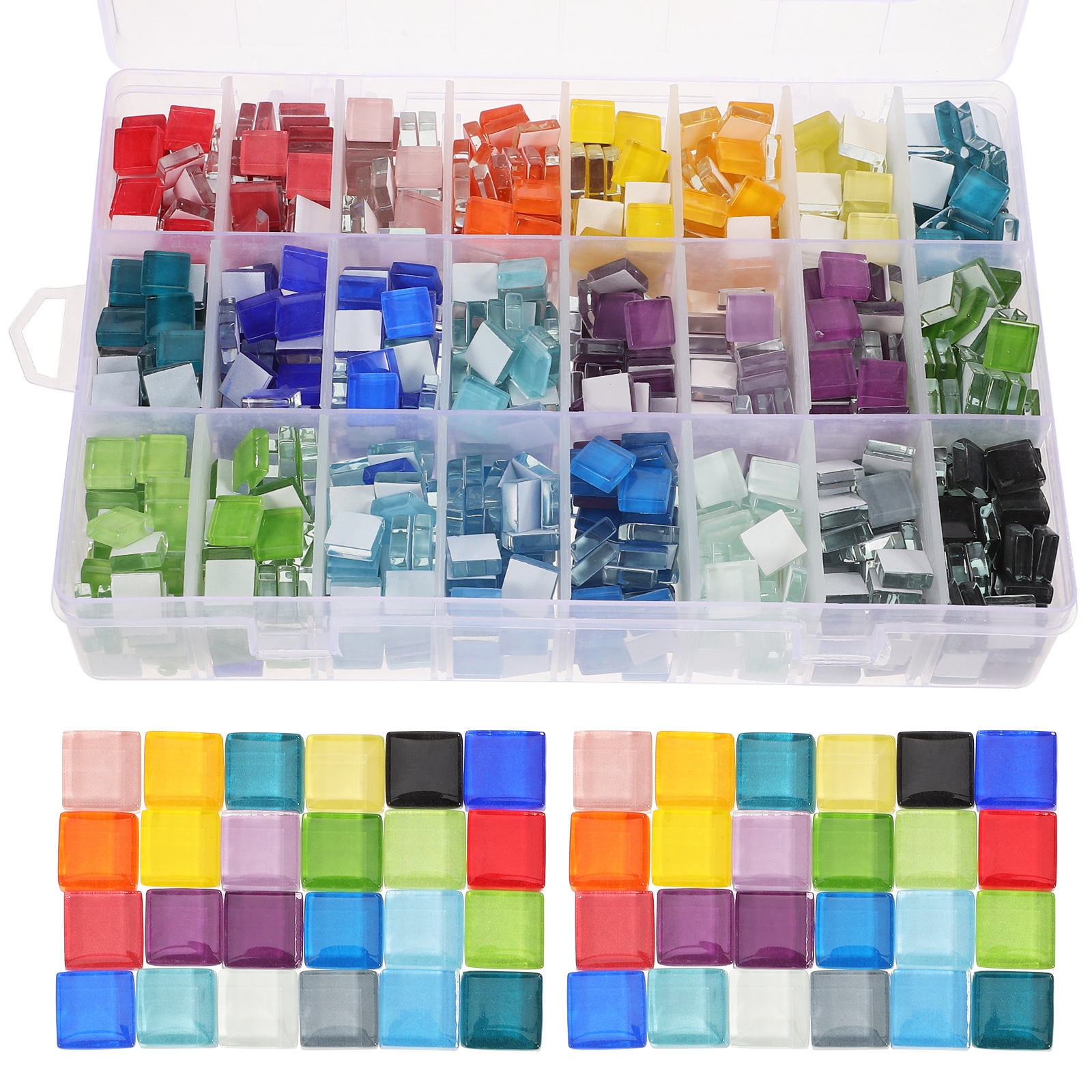 Masteelf 1 Box Mosaic Tiles Stained Glass Pieces Broken Glass Pieces For Craft Mosaic Tiles For Coasters Flowerpots Decoration
