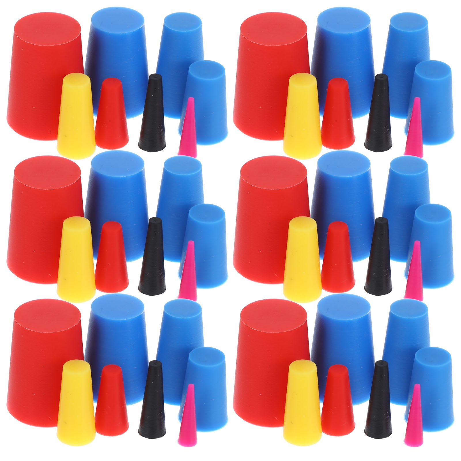 Sourcing Map Rubber Tapered Plug 18mm To 24mm Solid Test Tubes Bungs Stopper Black For Lab Home 5 Pieces