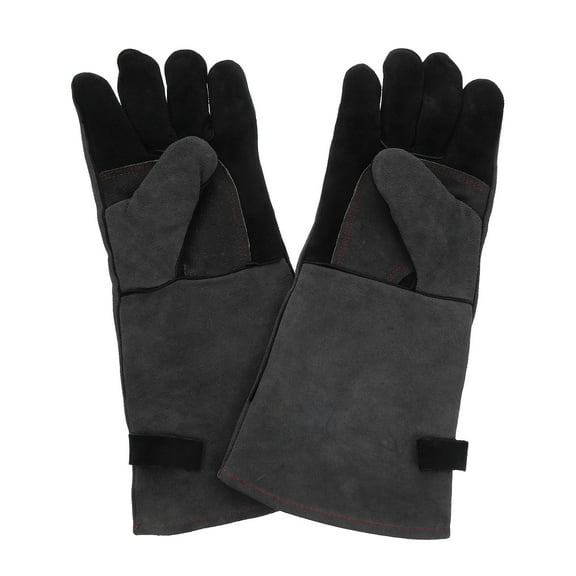 Masteelf 1 Pair High Heat Resistant Bbq Gloves For Outdoor Cooking Grilling Gloves Fireplace Gloves Fireproof Oven Gloves Welding Gloves Kitchen Gloves
