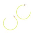 thumbnail image 1 of Masteelf 1 Pair Heart-Shaped Hollow Lightweight Earrings for Women, Simple Design Fluorescent Green Fashion Jewelry, 1 of 8