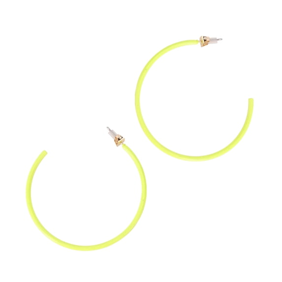 Masteelf 1 Pair Heart-Shaped Hollow Lightweight Earrings for Women, Simple Design Fluorescent Green Fashion Jewelry
