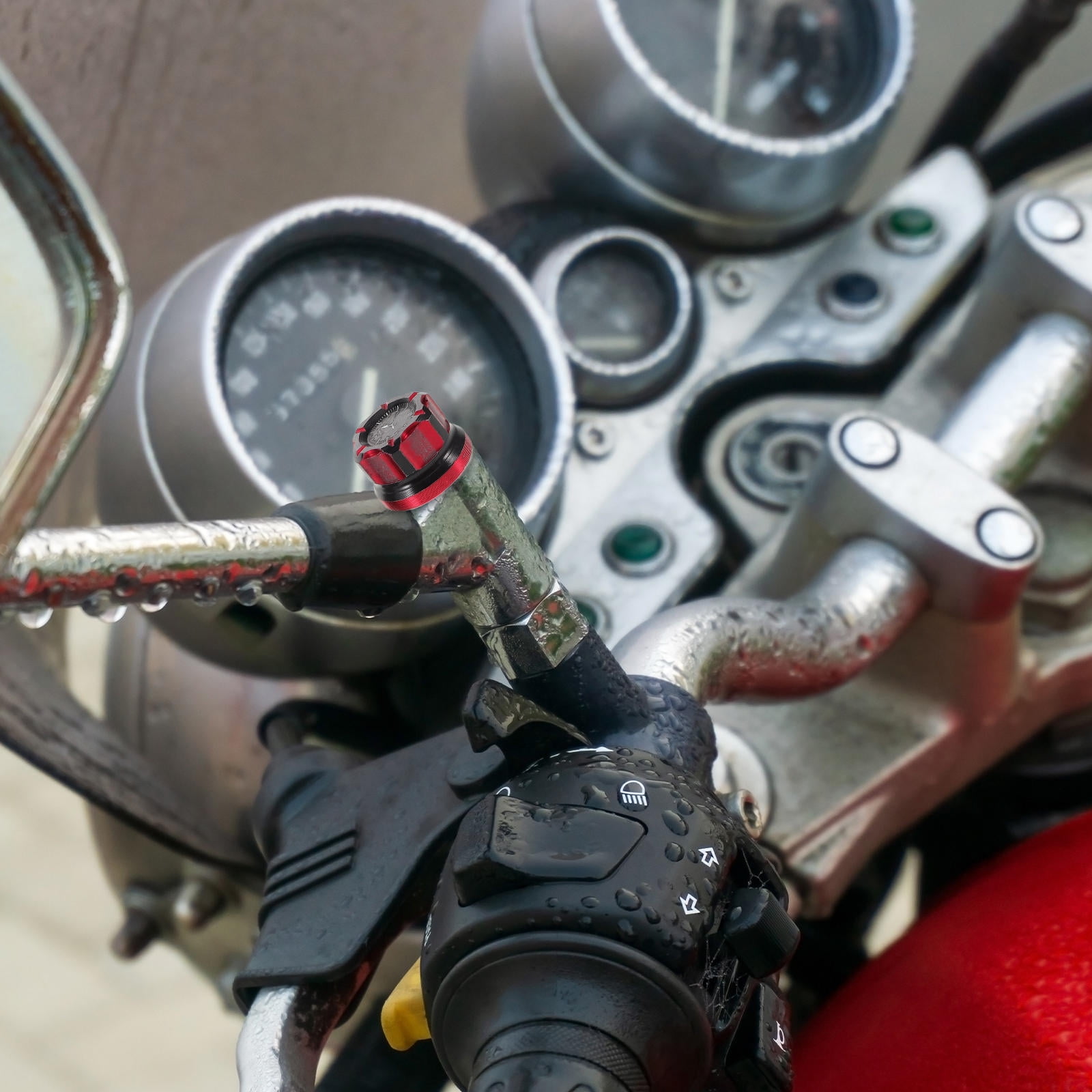 Masteelf 1 Pair Universal Motorcycle Mirror Hole Plugs Screws With Ring M10 For Rearview Mirrors Blanking Motorcycle Decorative Accessories For Most Motorcycle Scooter Atv