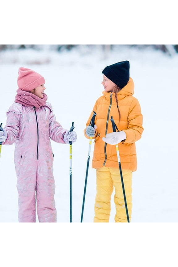 Masteelf 1 Pair Winter Skating Gloves Rhinestone Snowflake Gloves Snow Anti Slip Gloves Ice Skate Gloves for Winter Protection Skating Accessories