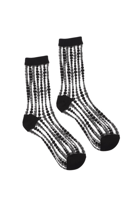 1 Pair Girls Transparent Socks with Water Drop Pattern for Shopping and Home
