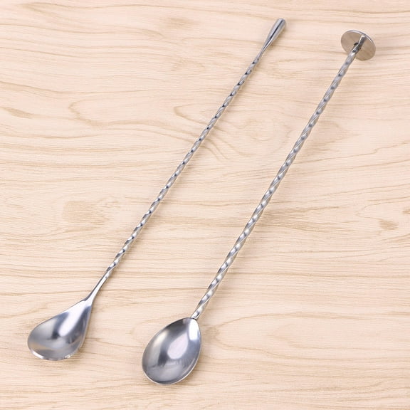 Masteelf 1 Pc Creative Stainless Steel Bar Cocktail Mixing Spoon Spiral Pattern Long Handle Stirring Spoon(ZX021)