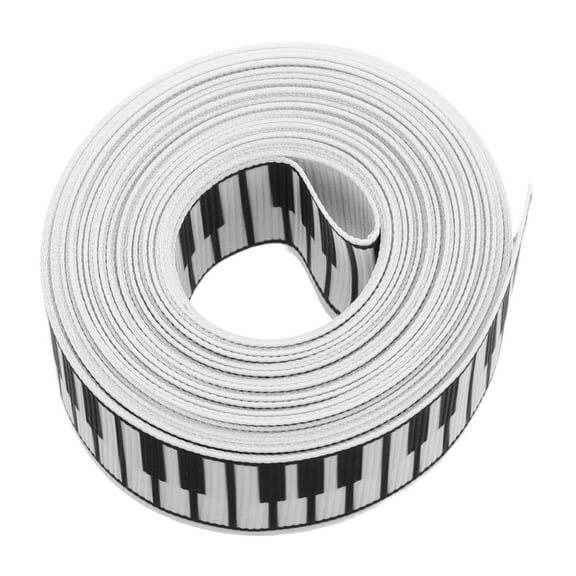 Masteelf 1 Roll Music Ribbon Piano Musical Notes Craft Ribbon Ribbon For Present Packaging Party Decoration Sewing Craft 2.5cm