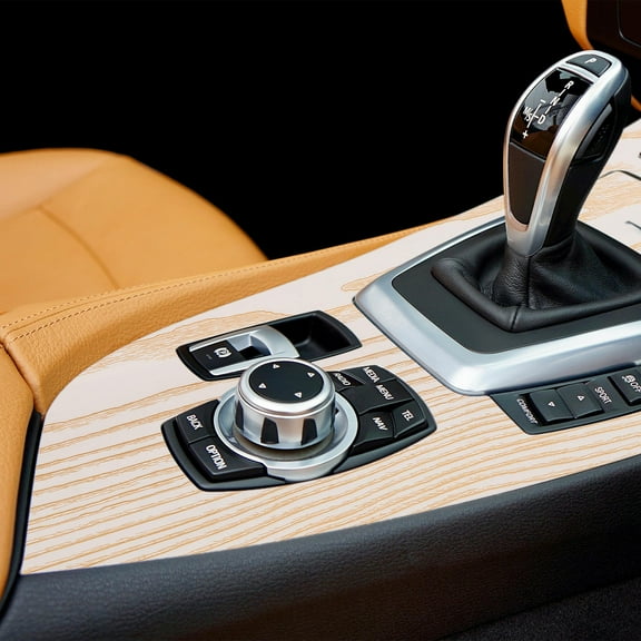 Masteelf Self-Adhesive Wood Grain Interior Film Roll for Car Dashboard Trim, Universal Textured Wrap Sticker for Vehicle Decoration