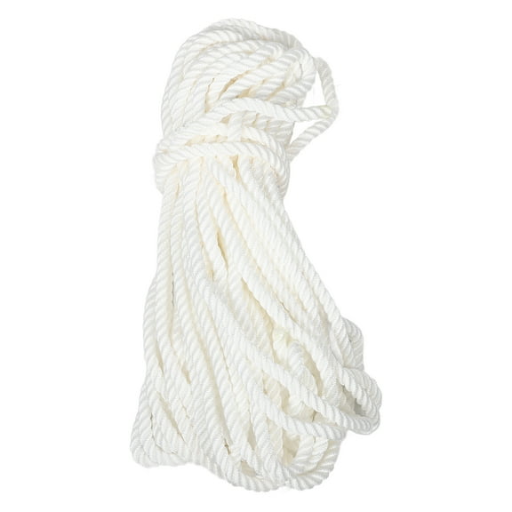 Masteelf 1 Roll White Nylon Marine Rope 12mm Nylon Yacht Marine Rope For Boat Docking Heavy Duty Boat Dock Line For Mooring And Anchoring