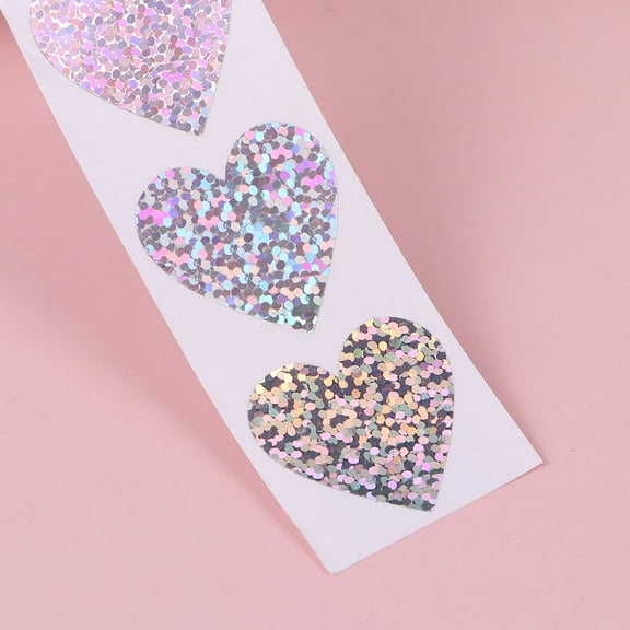 Masteelf 1 Roll of 500PCS Heart Shape Sticker Selfadhesive Gift Labels Sticker Label Decals Creative Roll Label Sticker for Gift Party