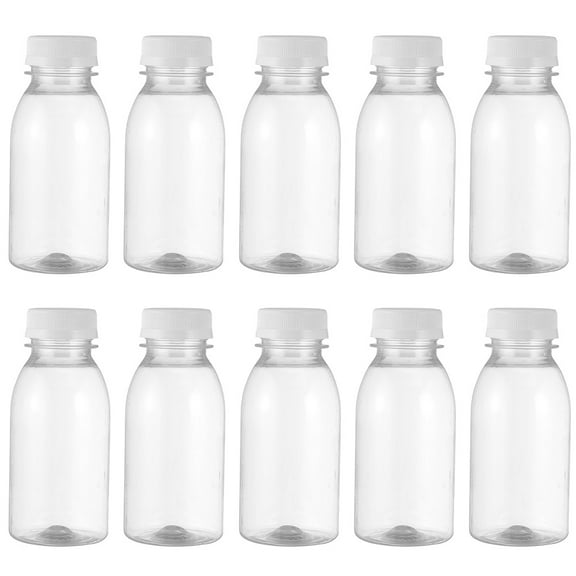 Masteelf 1 Set 10 Pcs 300ml Plastic Milk Bottles Beverage Storage Bottles (Transparent)