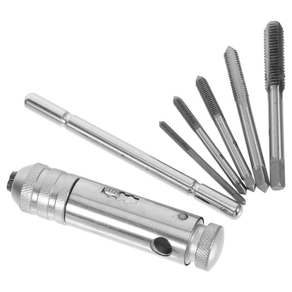 Masteelf 1 Set Adjustable Ratcheting Tap Wrench with -M8 Thread Screw -Handle Tap Holder High Torque Tapping Tool Extended T-Handle Design for Comfortable Operation