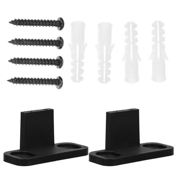 SWETRACE 1Set Black Plastic Sliding Barn Door Floor Guide Compatible with American Style Doors