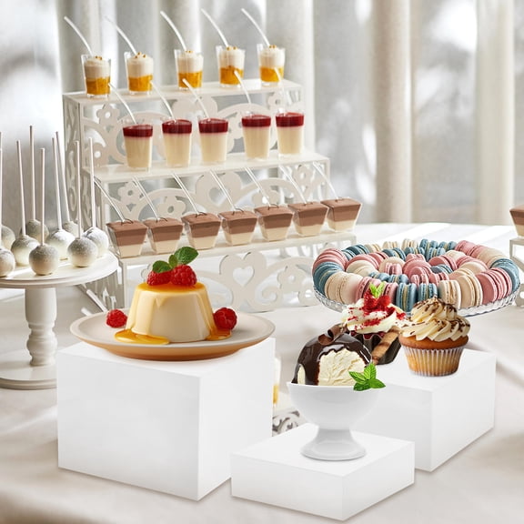 Masteelf 1 Set Buffet Risers Dessert Stands Cookie Risers Cupcake Stands Action Figures Display Stand Cube Risers Buffet Catering Supplies
