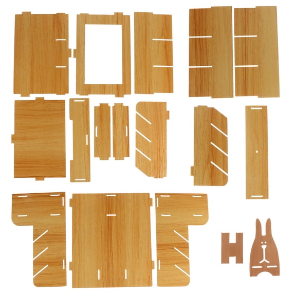Masteelf 1 Set DIY Assembly Wooden Pen Storage Holder Desktop Pen Container Pen Holder